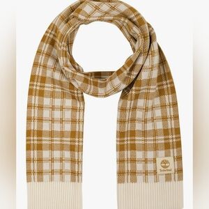 Timberland Scarf Wheat Plaid, NWT, Color-Beige, Wheat & White 10" x 68"